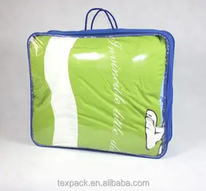 OEM china supplier crystal transparent pvc bedding packing bag for comforter