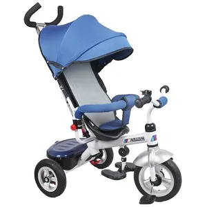 Kids High Quality Air Tire Baby Tricycle with canopy