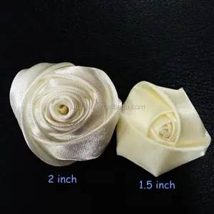 Phụ Kiện Tóc Mini Craft Hoa Lụa Boutonniere Handmade Ribbon Vải Rose Phụ Kiện Tóc-Hoa Trang Trí Đám Cưới