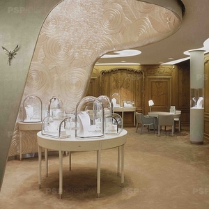 Fornitore della fabbrica della cina lucidato a specchio in acciaio inox negozio di gioielli su misura di vendita al dettaglio con la luce del LED - Product Image 3
