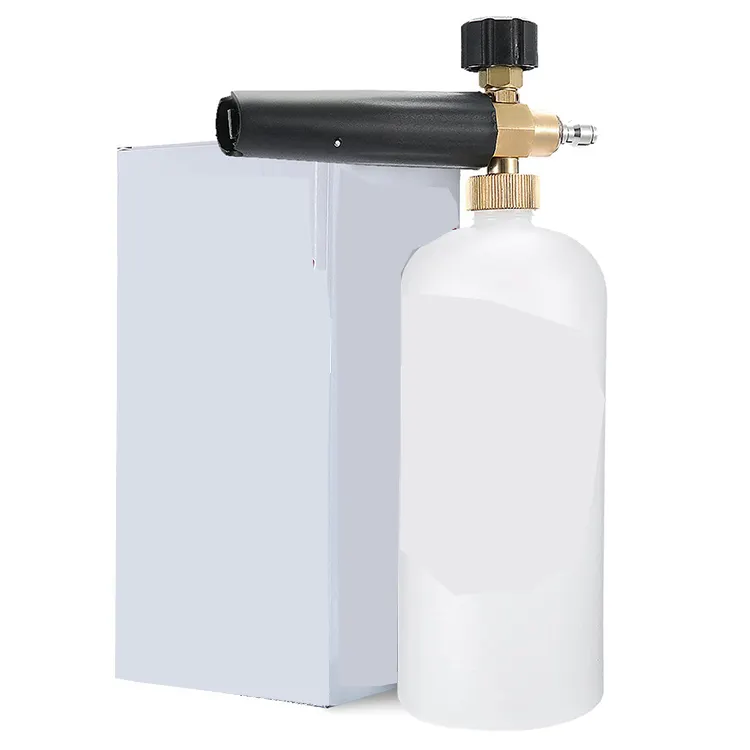 Cañón de espuma ajustable, botella de 1 litro, lanza de espuma para nieve con conector rápido de 1/4 ", pistola de espuma para lavadora a <span class=keywords><strong>presión</strong></span>