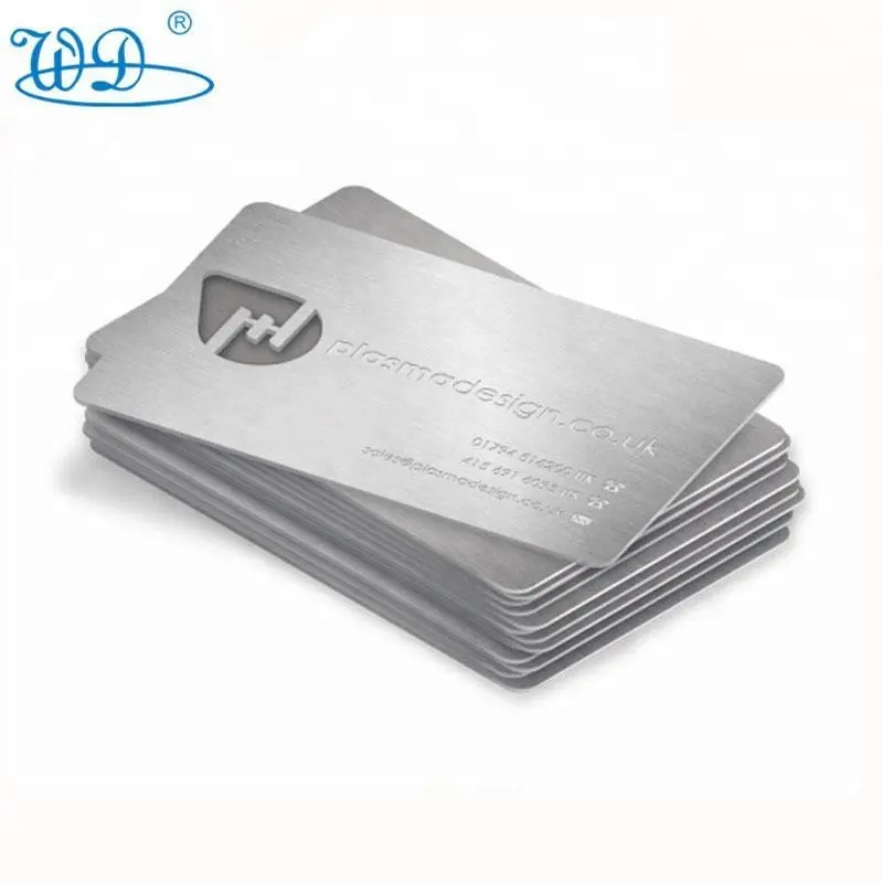 fashion elegant OEM carving logo anodized aluminum brushed business card custom souvenir metal name cards