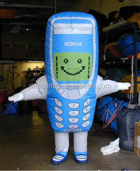 Sıcak satış şişme cep telefonu için hareketli kostüm reklam