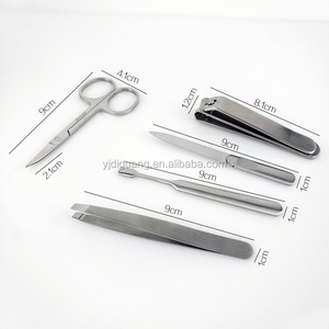 Conjunto de manicure de 5 peças em aço inoxidável para cortador de unhas, kit de manicure e pedicure, fornecedor de ferramentas para unhas