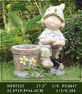 Fille de résine jardin pot pour plante - Product Image 2