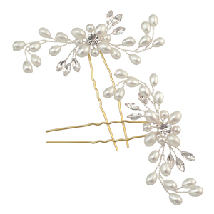 Nuovo cristallo per <span class=keywords><strong>capelli</strong></span> gioielli perla <span class=keywords><strong>accessori</strong></span> per <span class=keywords><strong>capelli</strong></span> da <span class=keywords><strong>sposa</strong></span> 2 pezzi/set - Product Image 3