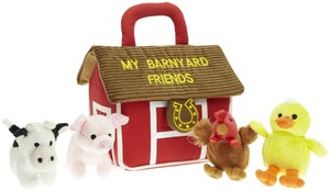 Set di <span class=keywords><strong>Animali</strong></span> da <span class=keywords><strong>Fattoria</strong></span>, Peluche di Anatra Maiale Pollo Mucca con Suoni - Product Image 2
