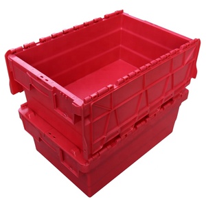 Qs 6425 caixa empilhável de plástico resistente, recipiente para armazenamento de roupas com tampa - Product Image 4