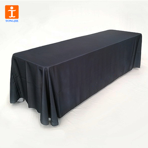 TJ-<span class=keywords><strong>Mantel</strong></span> <span class=keywords><strong>Rectangular</strong></span> de poliéster, Color y logotipo, 90x132 pulgadas, negro, apto para cubierta de mesa de 6 pies - Product Image 5
