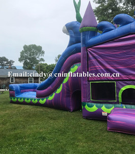 Glittery Della Sirena Wet Dry Doppio Corsia Combo Scivolo Casa <span class=keywords><strong>di</strong></span> Rimbalzo Gonfiabile con scivolo - Product Image 3