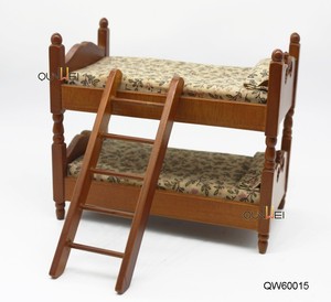 Детский подарок-роскошный деревянный кукольный домик из натурального дерева, мебель-детская спальня, двухъярусная кровать QW80024 - Product Image 4