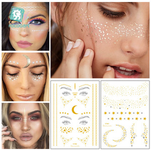 Tatuaggi Temporanei Metallici Rocooart per Trucco Viso, Glitter e Lentiggini - Product Image 2