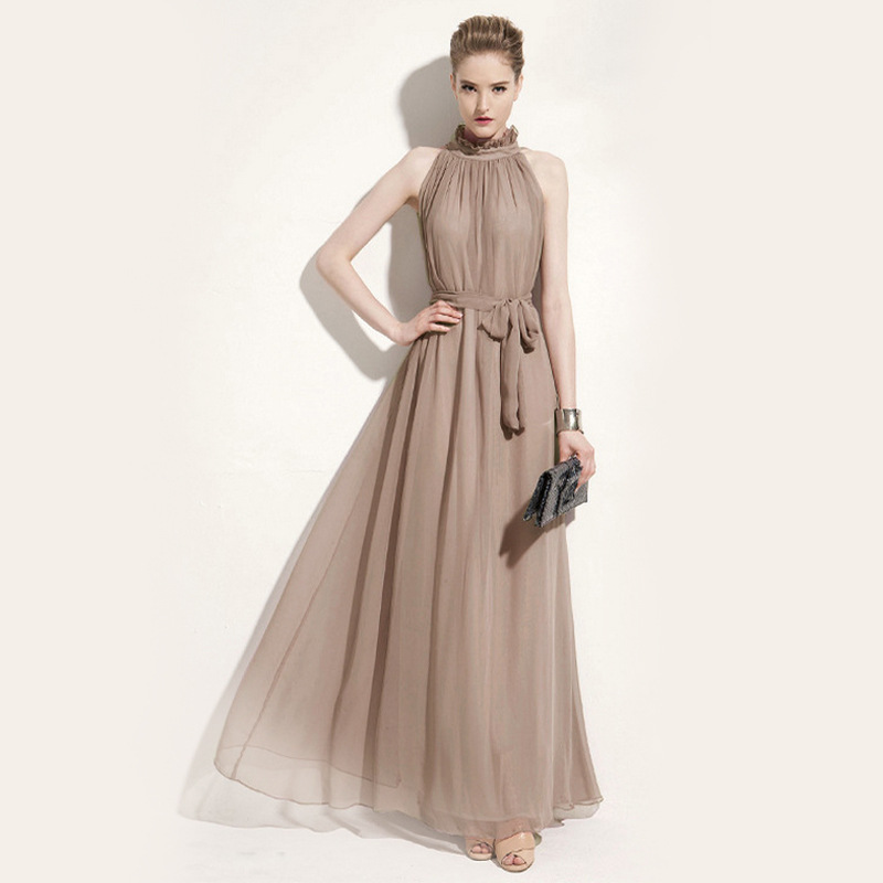 Shop Online Pastel Color Chiffon Maxi Dress Mermaid Silhouette Adds  Elegance