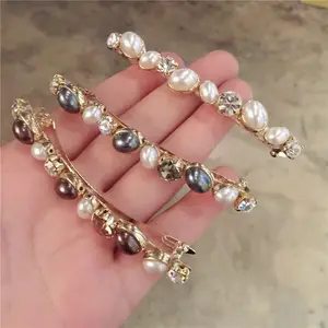 CLARMER 2018 New Design Hair Jewelry Hairgrips Zinc Alloy Big Pearl Crystal Women Hair Clip Wholesales