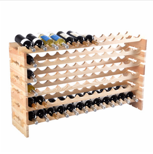 Estante de madera apilable para almacenamiento de botellas de vino, estante de exhibición de gran tamaño de <span class=keywords><strong>6</strong></span> niveles con 72 botellas - Product Image 1