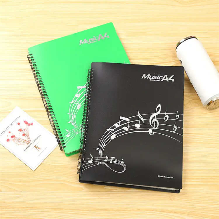 Livre de notes lumineuses en plastique, Durable, portable, avec liaison en spirale, livre d'affichage pour musique, rechargeable
