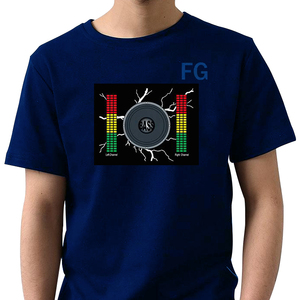 T-shirt en coton noir avec lumières LED clignotantes programmables pour vêtements de danse - Product Image 4