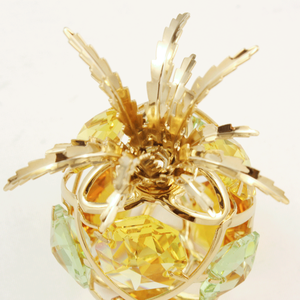 Figurine d'ananas en cristal plaqué or Crystocraft, art populaire européen, avec cristaux taillés brillants, 3,8x6,33 cm, décoration d'intérieur - Product Image 3