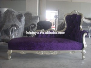 Style européen tissu royale chaise / chaise de salon de style européen / antique chaise longue - Product Image 6