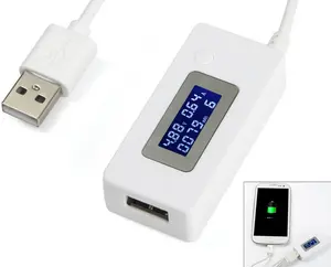 Versão atualizada lcd micro usb, capacidade da bateria, testador de tensão, medidor de tensão, detector para telefones celulares