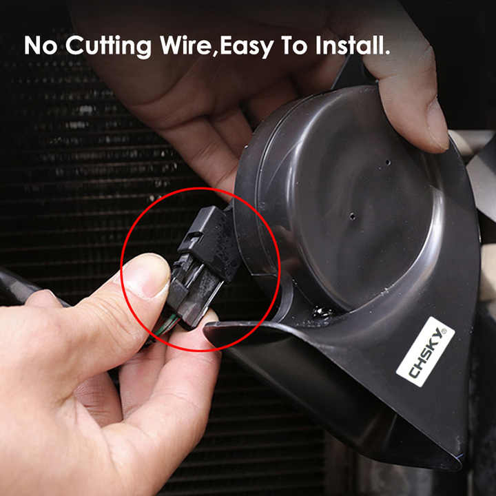 CHSKY 12v Used Car Horn Snail Type Universal Super Loud 110-129db Auto Horn Long Life Time High Low Motorcycle Horn