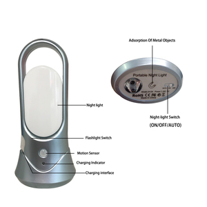 Luz Nocturna inteligente para mesita de noche, linterna con Sensor de movimiento infrarrojo PIR, batería portátil inalámbrica, para escaleras, Camping - Product Image 2