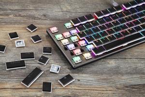 Không dây lập trình khung nhôm cấu hình thấp cơ khí Bàn phím chơi game RGB <span class=keywords><strong>Backlit</strong></span> máy tính im lặng Bàn phím cơ khí - Product Image 6