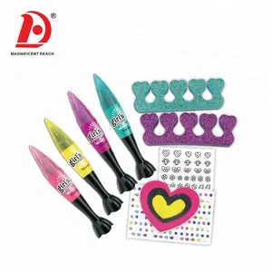 Varda Pretend Play Games Meisjes Schoonheid Schepper Producten Diy Kids Plastic Nagellak Art Tekening Pen Speelgoed Set