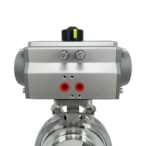 Certification de qualité supérieure à livraison rapide Vanne papillon de soudage pneumatique sanitaire en acier inoxydable SS304 SS316L de qualité alimentaire - Product Image 6