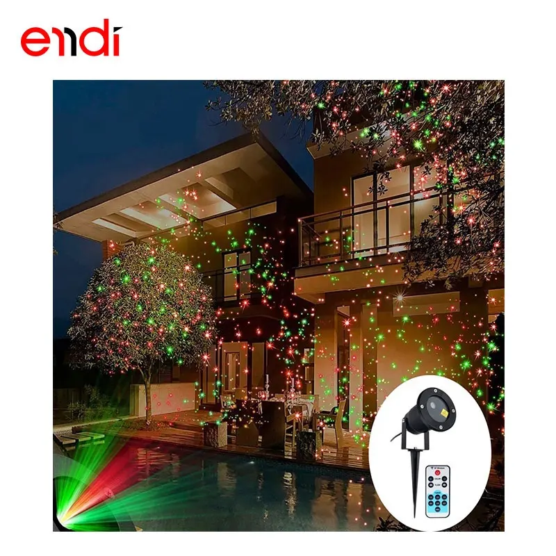 ENDI mini outdoor starry laser projector for with remote garden tree house wall holiday and landscape christmas decoration light