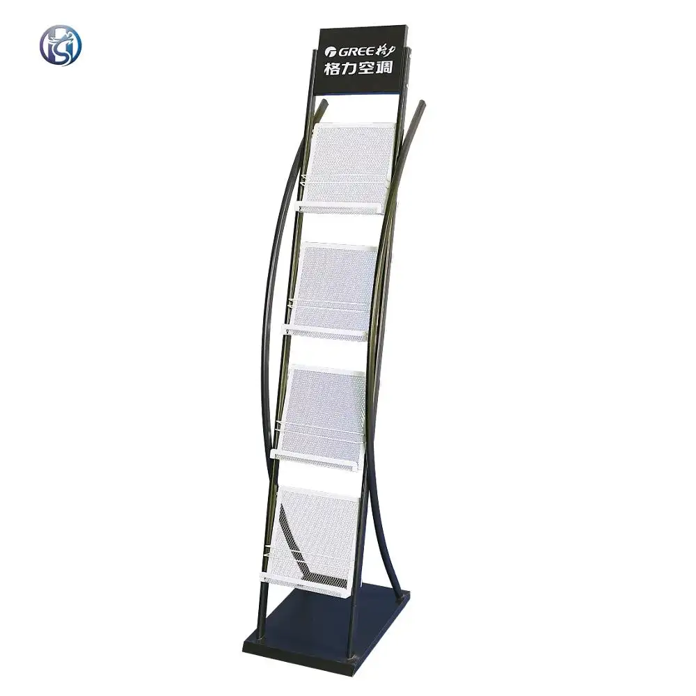 Metall Broschüre Magazin 4 Schichten Broschüren Halter Display Stand HS-Z5