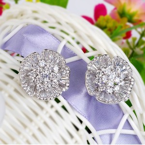Teemi joyería nupcial de boda de lujo AAA claras Rodio Pendientes del copo de nieve Oro <span class=keywords><strong>Blanco</strong></span> Circonita Diamond Wholesale - Product Image 4
