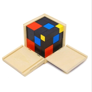 Jouet mathématiques Montessori coffre-fort en bois de hêtre, cube trinoculaire de haute qualité, offre spéciale - Product Image 3