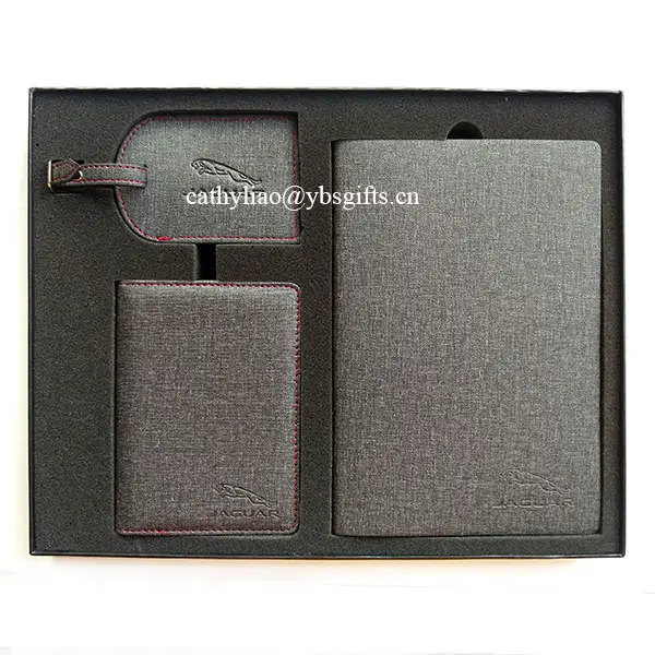 New Year Corporate gifts with passport holder & luggage tag & notebook set