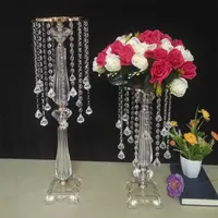 60cm fabbrica all'ingrosso tavolo da sposa lampadario centrotavola lampadario di cristallo con ghirlanda di perline per feste e matrimoni