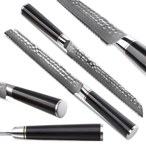 <span class=keywords><strong>Coltello</strong></span> da <span class=keywords><strong>Pane</strong></span> Professionale in Acciaio Damascato da 8 Pollici, Coltelli da Cucina Giapponesi con Manico in Legno di Ebano - Product Image 2