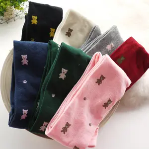 Quần Tất Cotton Cho Bé Gái Quần Gấu Đan Trên Bắp Chân Cho Trẻ Em Thiếu Niên