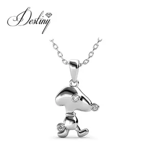 Premium Oostenrijkse Kristallen Sieraden Sterling Zilver 925 Maken Wit Hond Anker Hanger Destiny Sieraden