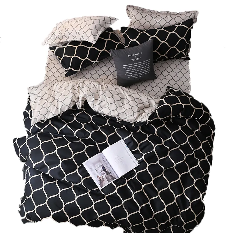 Grey Black King Comforter Bedding Set Duvet Cover Sets Queen Bedding Sets With Pillowcase