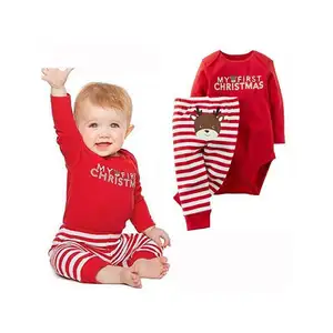 Hao Baby The Spring And Autumn Period Toddler Girl Father Christmas Long Sleeve Connects Body Jumpsuit Infant Two-piece Outfit