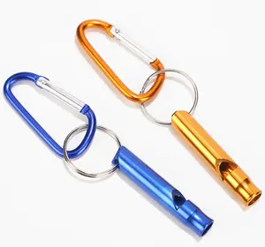 Aluminium Karabiner haken Schlüssel bund mit Pfeife für Camping Rucksack hängen Werbe geschenk