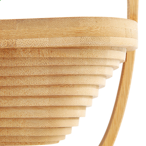 <strong>Foldable</strong> Fruit Bowl <strong>Basket</strong> and Bamboo Cutting Board Multifunctional Bamboo Fruit Storage <strong>Basket</strong> - Product Image 3