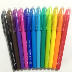 Vente chaude couleurs stylos marqueurs effaçables-12 couleurs ensemble stylo à encre gel effaçable uniquement pour le dessin de bricolage