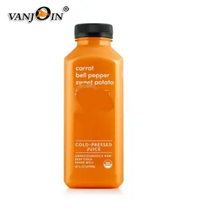 Chai Nhựa Hình Vuông 16 Oz Cho Chai Nước Trái Cây Đóng Gói 500 Ml Logo Chai Nước Ép Pet In