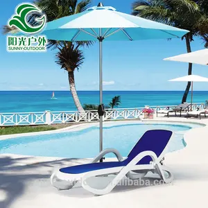 Outdoor Furniture Modern Pool Sunbed Beach Plastic Chaise Lounger