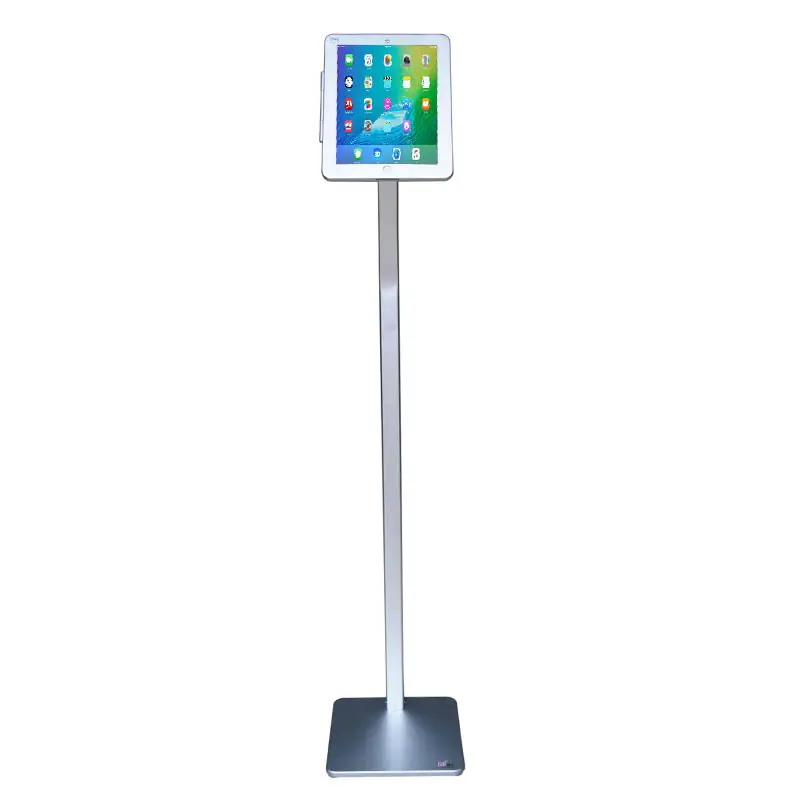 Metal base security exhibition tablet support secure anti theft kiosk mount android tablet floor display stand for ipad 7.9"