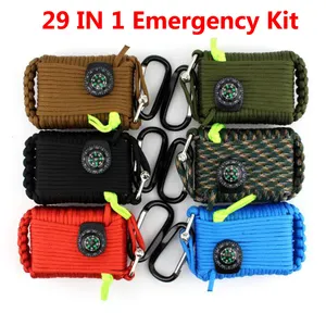 29 trong 1 Multi Function Survival Kits Kit Viện Trợ Đầu Tiên Ngoài Trời Du Lịch Leo Núi Cuộc Sống tiết kiệm Gói