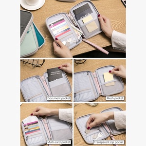 Bán Buôn Xách Tay Thuận Tiện Không Thấm Nước Polyester RFID Khối Du Lịch Vé Hộ Chiếu Ví - Product Image 4