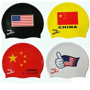 Guangzhou hoge kwaliteit multicolor custom printing reukloos smaakloos zwemmen vlaggen siliconen caps