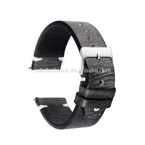 Cinturino <span class=keywords><strong>per</strong></span> Orologio <span class=keywords><strong>in</strong></span> Vera Pelle Marrone Vintage di Lusso Fatto a Mano 18mm/20mm/22mm/24mm - Product Image 2